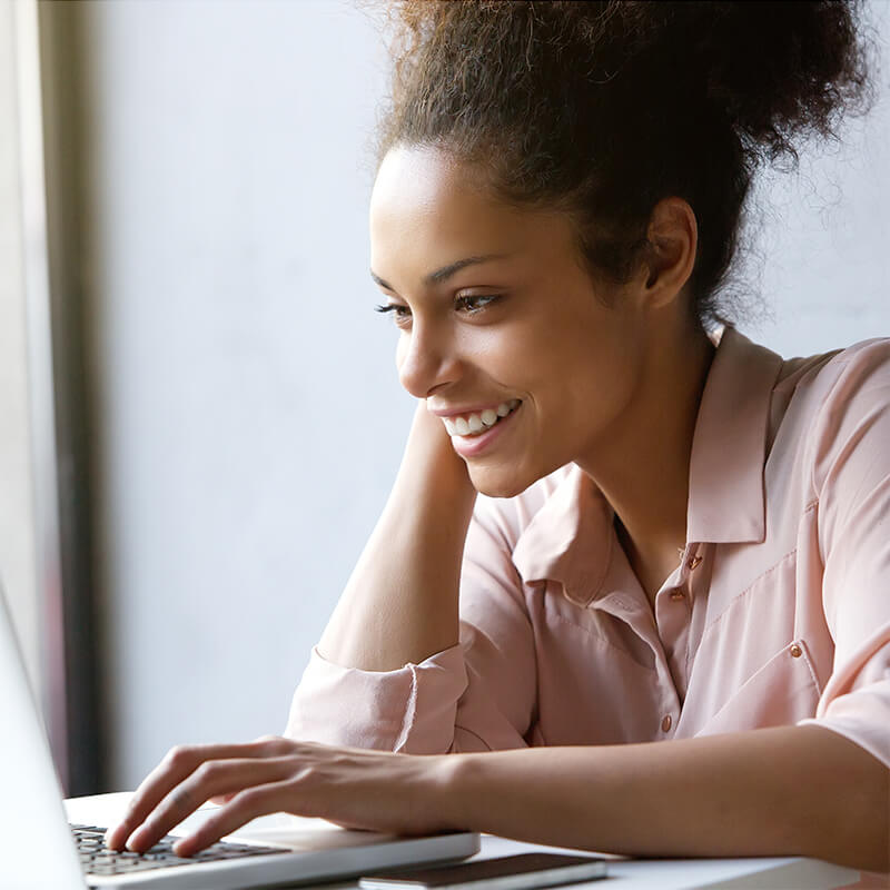 Woman using laptop